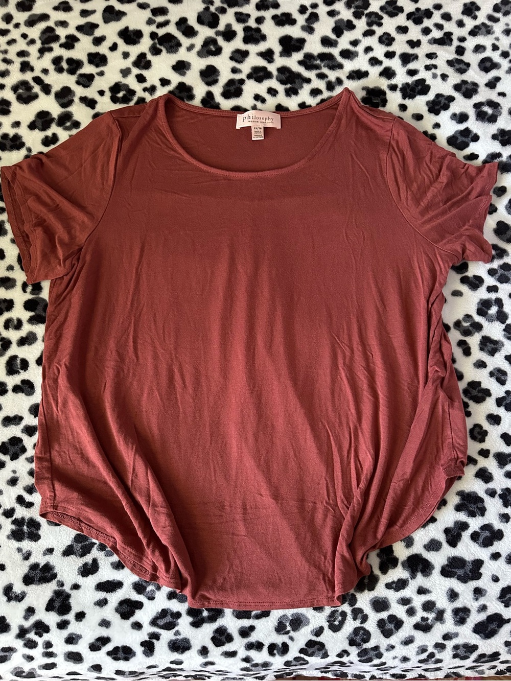 Philosophy Burnt Orange Scoop Neck Short Sleeve Tee